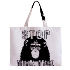 Stop Animal Abuse - Chimpanzee  Zipper Mini Tote Bag by Valentinaart