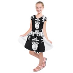 Stop Animal Abuse - Chimpanzee  Kids  Short Sleeve Dress by Valentinaart