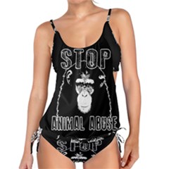 Stop Animal Abuse - Chimpanzee  Tankini Set by Valentinaart