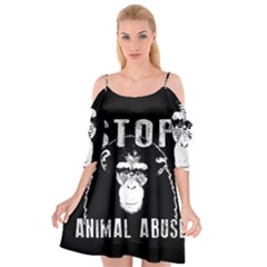 Stop Animal Abuse - Chimpanzee  Cutout Spaghetti Strap Chiffon Dress by Valentinaart