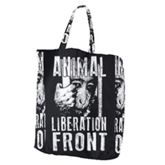 Animal Liberation Front - Chimpanzee  Giant Grocery Zipper Tote by Valentinaart