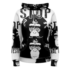 Stop Animal Testing - Chimpanzee  Women s Pullover Hoodie by Valentinaart