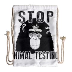 Stop Animal Testing - Chimpanzee  Drawstring Bag (large) by Valentinaart