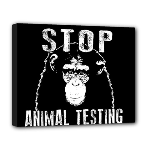 Stop Animal Testing - Chimpanzee  Deluxe Canvas 20  X 16   by Valentinaart