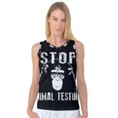 Stop Animal Testing - Chimpanzee  Women s Basketball Tank Top by Valentinaart