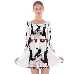 Stop Animal Testing - Rabbits  Long Sleeve Skater Dress