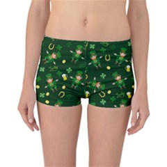 St Patricks Day Pattern Reversible Boyleg Bikini Bottoms by Valentinaart