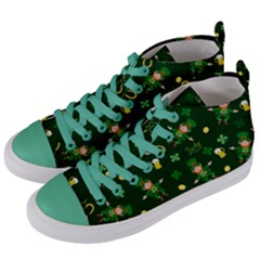 St Patricks Day Pattern Women s Mid-top Canvas Sneakers by Valentinaart