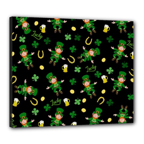 St Patricks Day Pattern Canvas 24  X 20  by Valentinaart