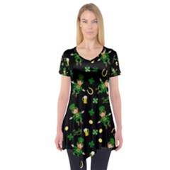 St Patricks Day Pattern Short Sleeve Tunic  by Valentinaart