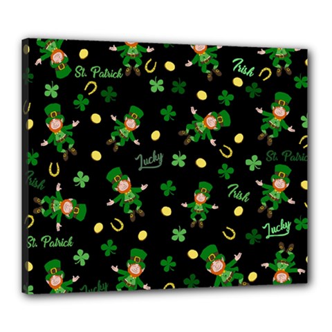 St Patricks Day Pattern Canvas 24  X 20  by Valentinaart