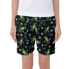 St Patricks Day Pattern Women s Basketball Shorts by Valentinaart