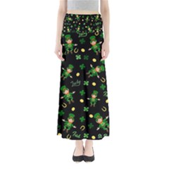 St Patricks Day Pattern Full Length Maxi Skirt by Valentinaart