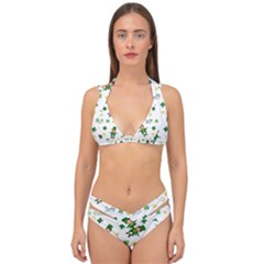 St Patricks Day Pattern Double Strap Halter Bikini Set by Valentinaart