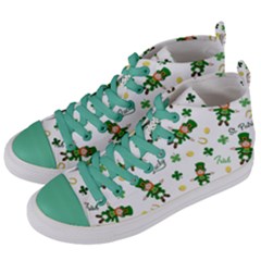 St Patricks Day Pattern Women s Mid-top Canvas Sneakers by Valentinaart