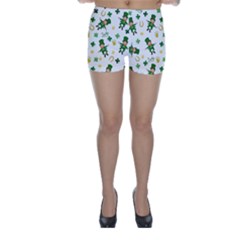 St Patricks Day Pattern Skinny Shorts by Valentinaart