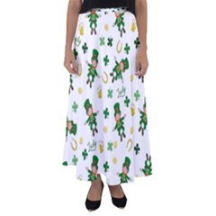 St Patricks Day Pattern Flared Maxi Skirt by Valentinaart