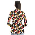 Colorful Abstract Pattern Drape Collar Cardigan View2