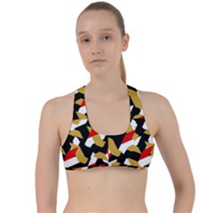 Colorful Abstract Pattern Criss Cross Racerback Sports Bra by dflcprints