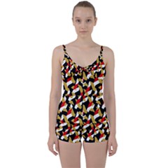 Colorful Abstract Pattern Tie Front Two Piece Tankini by dflcprints