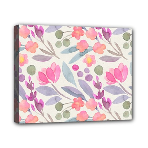 Purple And Pink Cute Floral Pattern Canvas 10  X 8 