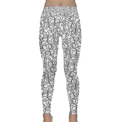 Elio s Shirt Faces In Black Outlines On White Classic Yoga Leggings by PodArtist