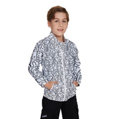 Elio s Shirt Faces In Black Outlines On White Wind Breaker (kids) by PodArtist