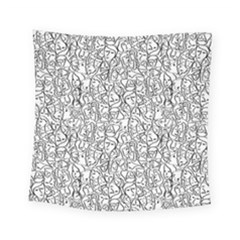 Elio s Shirt Faces In Black Outlines On White Square Tapestry (small) by PodArtist