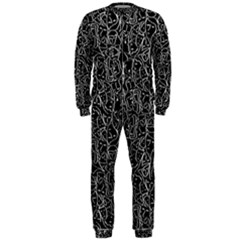 Elio s Shirt Faces In White Outlines On Black Crying Scene Onepiece Jumpsuit (men)  by PodArtist