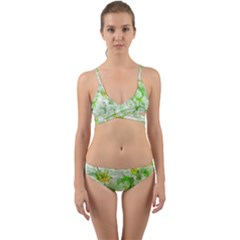 Light Floral Collage  Wrap Around Bikini Set by dflcprints