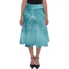 Green Ocean Splash Perfect Length Midi Skirt by snowwhitegirl