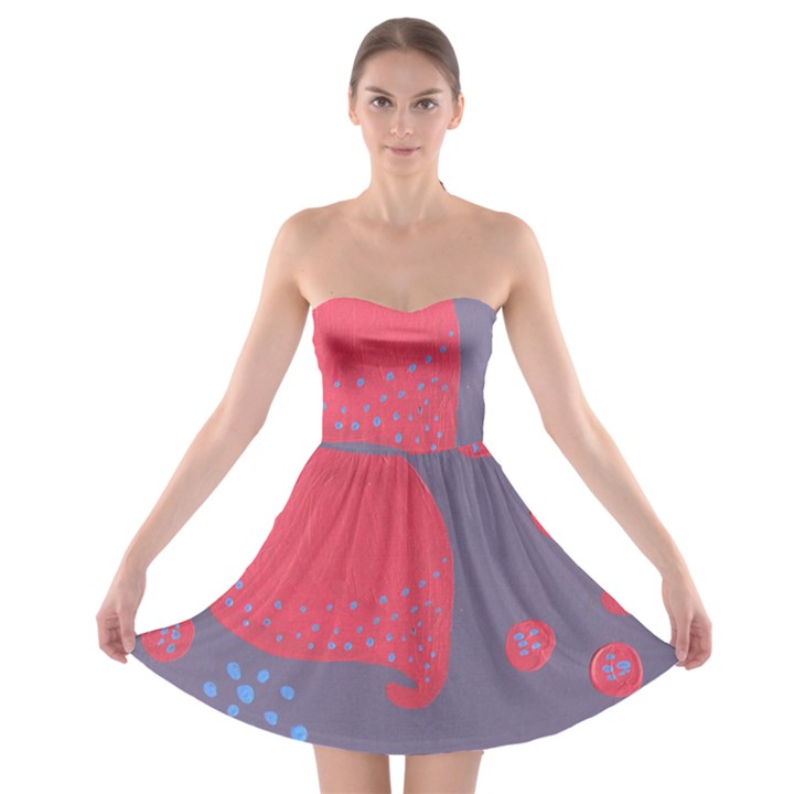 Lollipop Attacked By Hearts Strapless Bra Top Dress