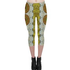 Spring In Mind And Flowers In Soul Be Happy Capri Leggings  by pepitasart