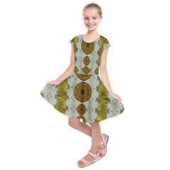 Spring In Mind And Flowers In Soul Be Happy Kids  Short Sleeve Dress by pepitasart