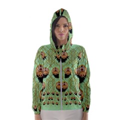 Lady Panda With Hat And Bat In The Sunshine Hooded Wind Breaker (women) by pepitasart