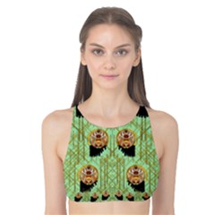 Lady Panda With Hat And Bat In The Sunshine Tank Bikini Top by pepitasart