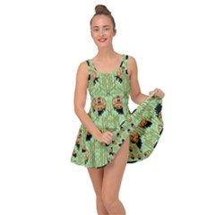 Lady Panda With Hat And Bat In The Sunshine Inside Out Dress by pepitasart