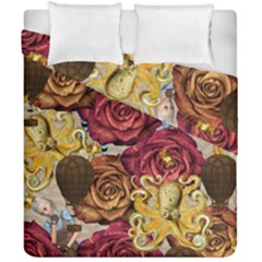 Octopus Floral Duvet Cover Double Side (california King Size)