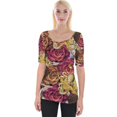 Octopus Floral Wide Neckline Tee