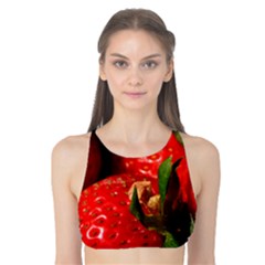 Red Strawberries Tank Bikini Top