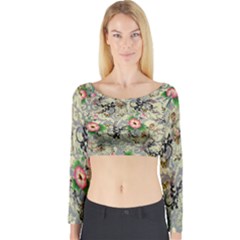 Angel Floral Long Sleeve Crop Top by snowwhitegirl