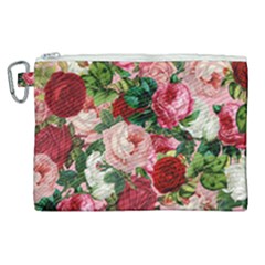 Rose Bushes Canvas Cosmetic Bag (xl) by snowwhitegirl