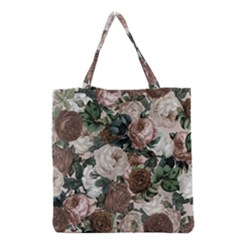 Rose Bushes Brown Grocery Tote Bag