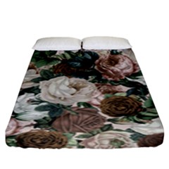 Rose Bushes Brown Fitted Sheet (king Size) by snowwhitegirl