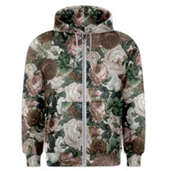 Rose Bushes Brown Men s Zipper Hoodie by snowwhitegirl