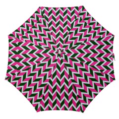 Chevron Pink Green Retro Straight Umbrellas