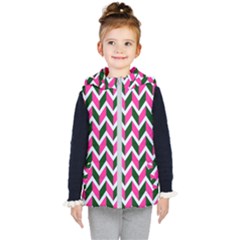 Chevron Pink Green Retro Kid s Puffer Vest by snowwhitegirl