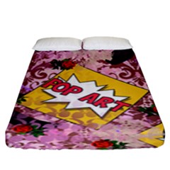 Red Retro Pop Fitted Sheet (king Size)