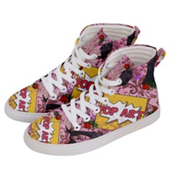 Red Retro Pop Women s Hi-top Skate Sneakers by snowwhitegirl