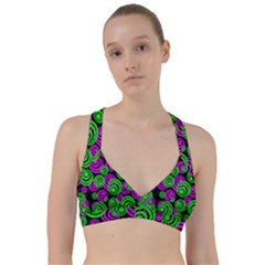 Neon Green And Pink Circles Sweetheart Sports Bra by PodArtist